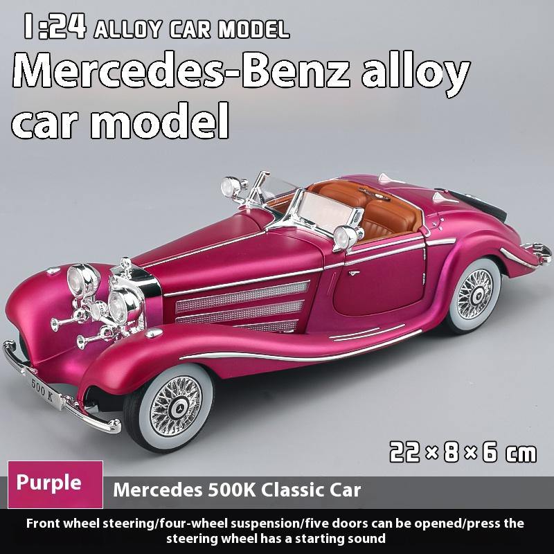 

1:24 Mercedes Benz 500K Classic Car Metal Alloy Diecast Model Toys For Kids Hight Simulation Vehicle Model Collection Boys Gift