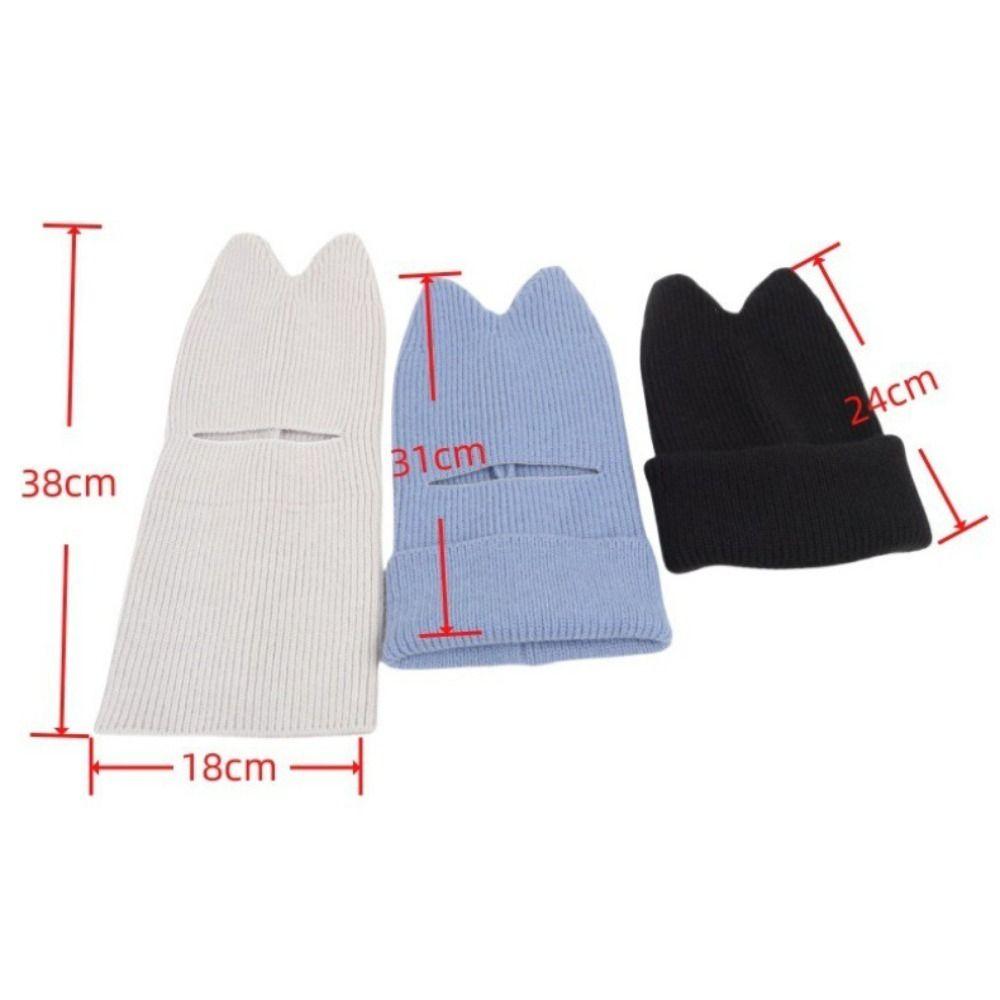 Crochet Ears Protection Hat Knitted Balaclava Hat Cute Kids Hat  Face Cover