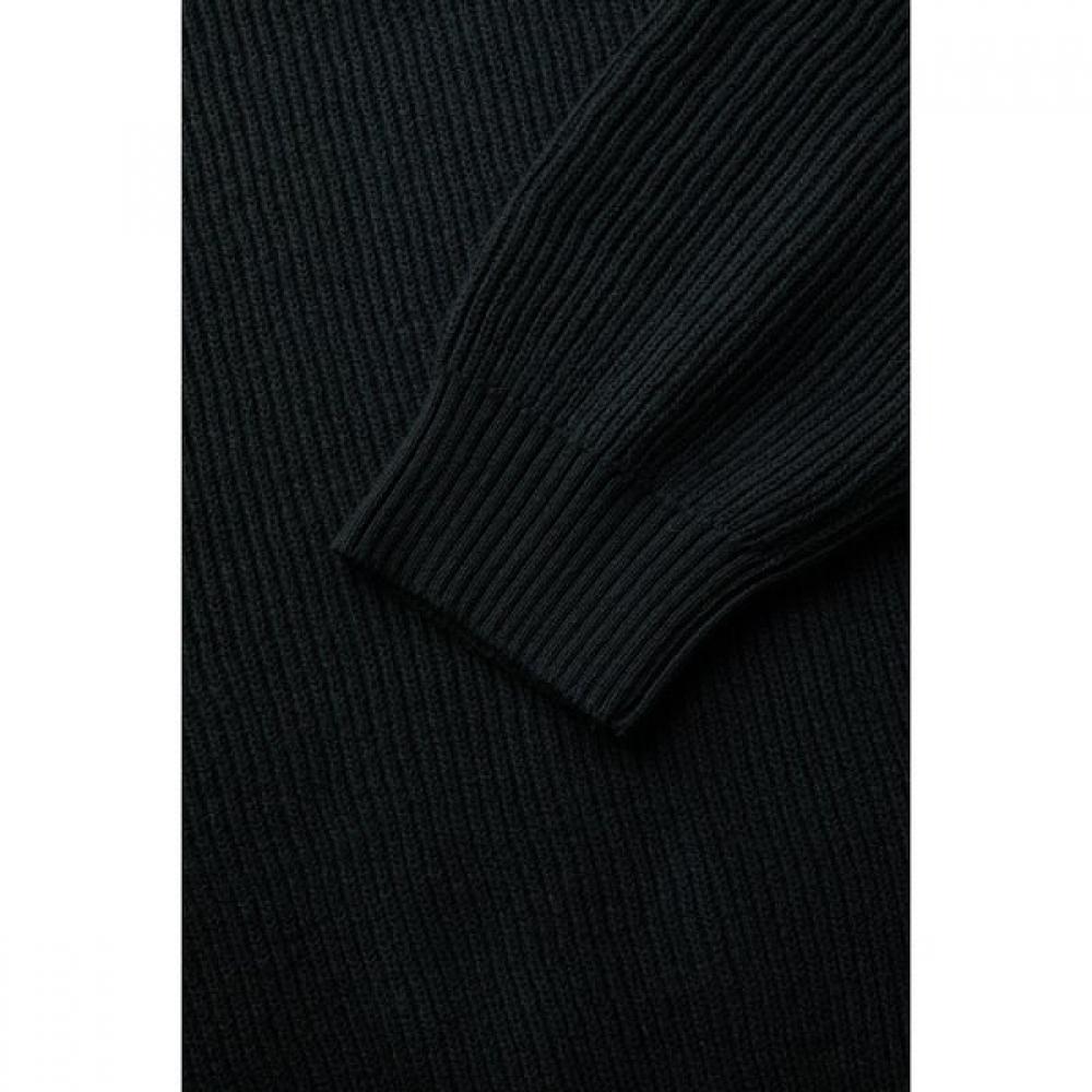 Customellow Black Turtle Neck Half Zip Sweater Black Cwwaw25903bkx