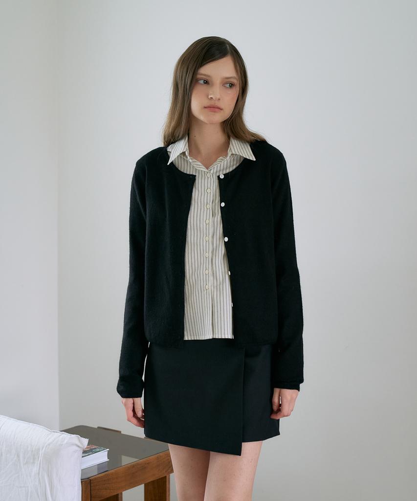 DEHEVE Buckle Wrap Skirt Pants [Black]