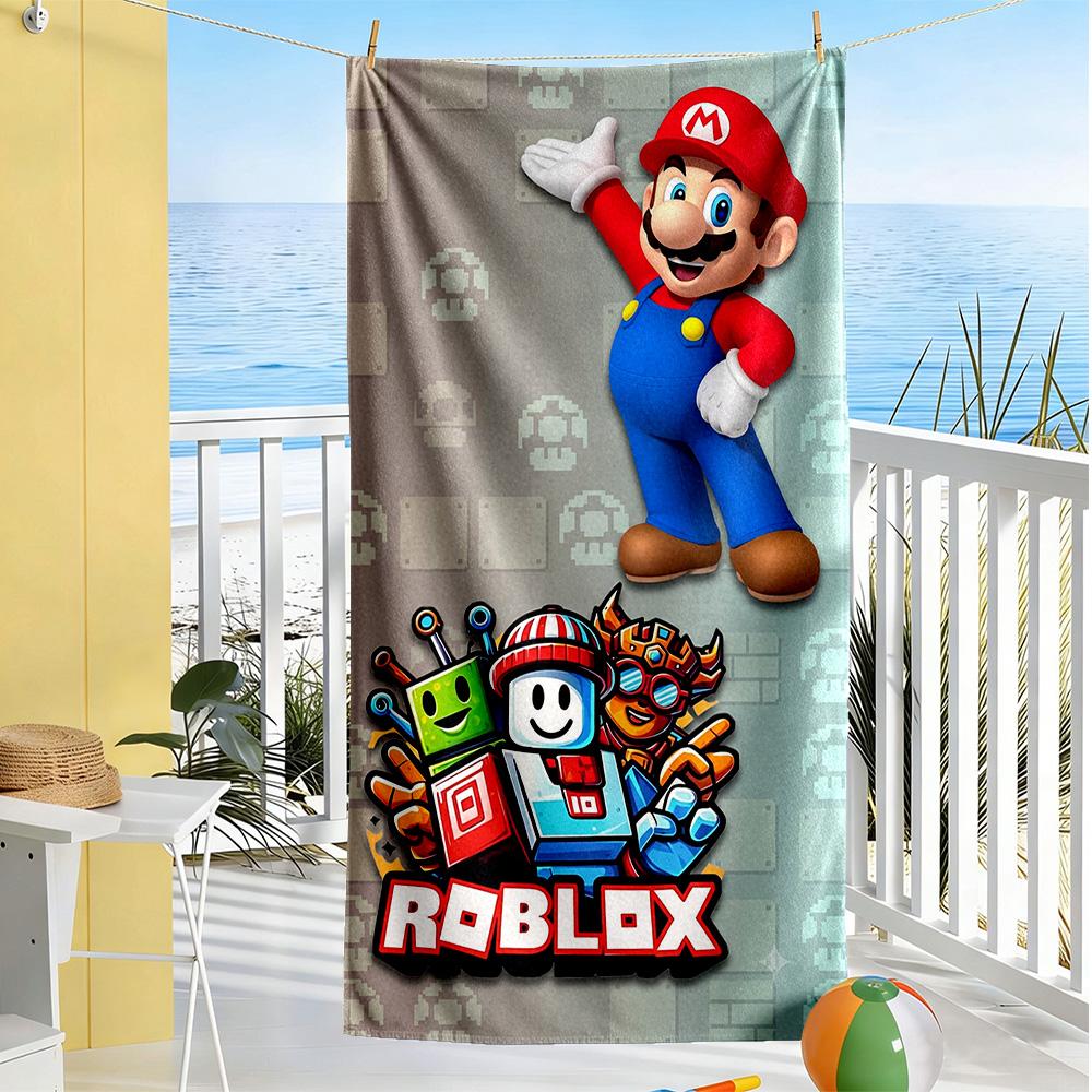 Asciugamano da Spiaggia Roblox Super Morbido Microfibra Tessuto Asciugatura Rapida Confortevole Leggero Perfetto per Viaggiare Yoga Campeggio e Nuoto