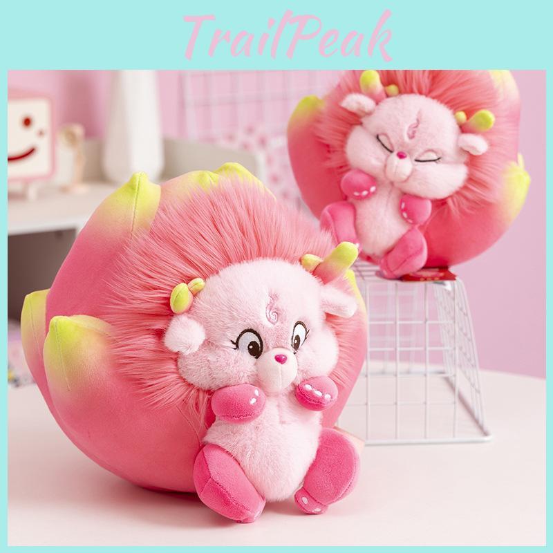 Adorable Dragon Fruit Plush Pillow Soft Comfortable Stuffed Toy For Cozy Bedroom Decor