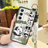 Wrist Strap Ring Phone Case For Realme C65 Waterproof Phone Holder Cute Protective Silicone Back Cover Panda Soft case