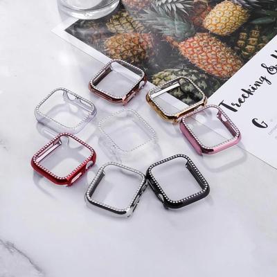 Schlanke Schutzhülle mit galvanisiertem Diamant-Gehäuse für Apple Watch Series 8/7/SE/6/5/4/3/2/1