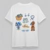 Women's Classic T-Shirt Blue Floral Summer Elements With Straw Bag Graphic Tee