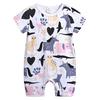 Summer Baby Short Sleeve Romper 0-24 Months Breathable Ribbed Cotton