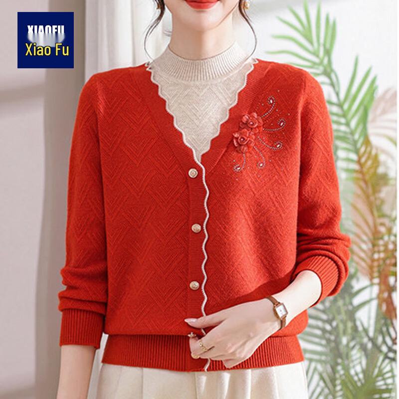Women's Velvet Lined Mid-Aged Sweater