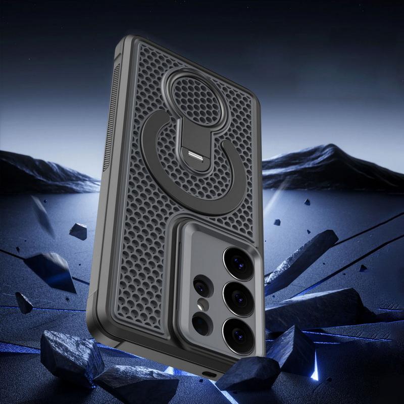 Magnetic Heat Dissipation Case For Samsung Galaxy S26 Ultra S25 Edge S24 Plus S23 FE Hybrid TPU+PC 360 Rotating Ring Stand Cover Case
