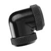 14mm OD 90 Degree Elbow Dual Hard Pipe Tube Connector Water Liquid Cooling Black