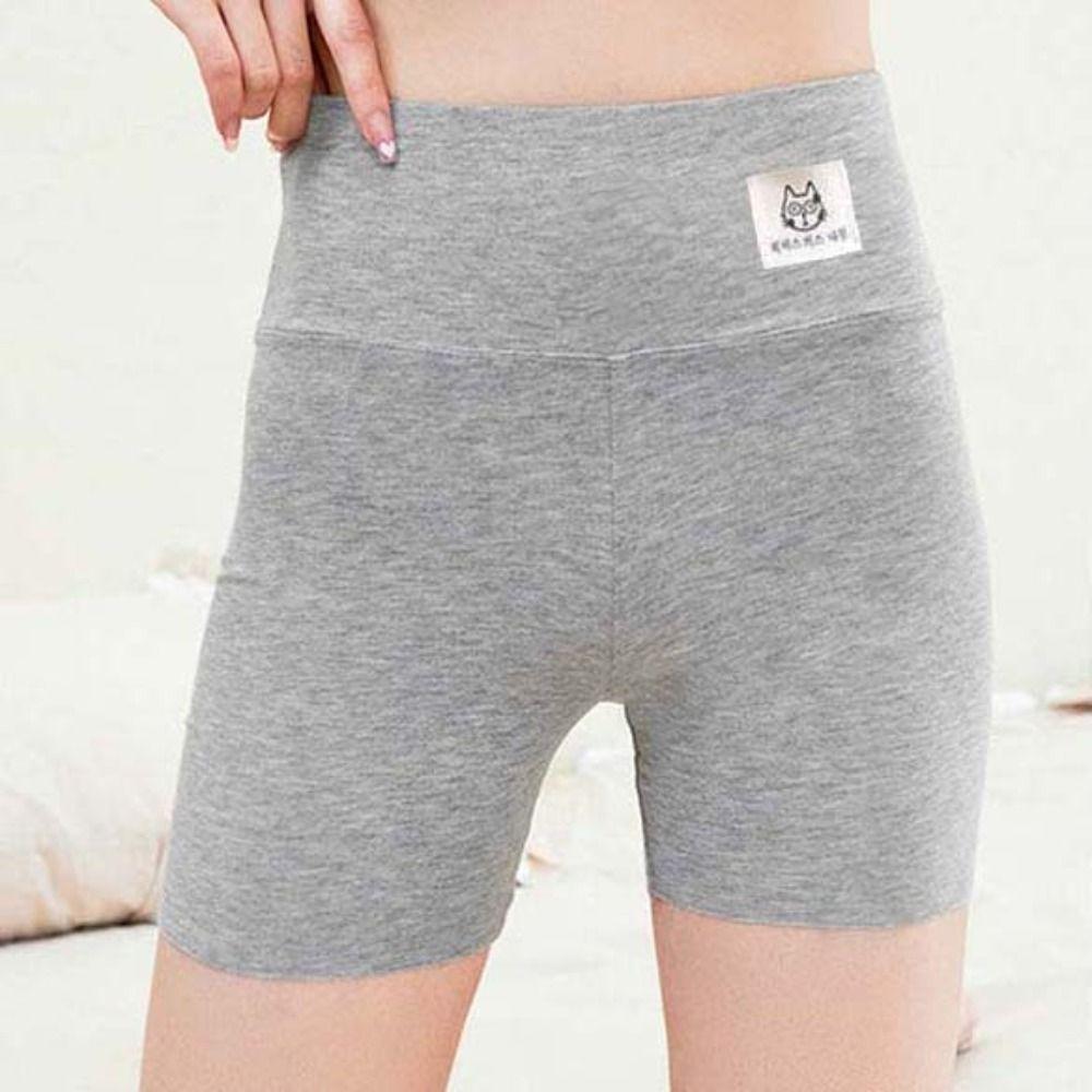 

Thin Slim Stretch Short Pants Cartoon Cat Women s Shorts Leggings Soft High Waist Shorts Vacation L серый