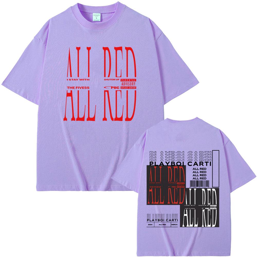 Rapper Playboi Carti Celé červené album Grafické tričko Opium 2024 Pop Out Whole Lotta Red Tričko Pánské Dámské Módní Hip Hop Trička