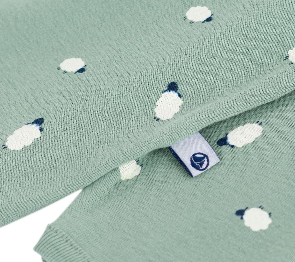 Petit Bateau Footless Romper Light 3 60cm A0EPW, Green/Multicolor, Months,