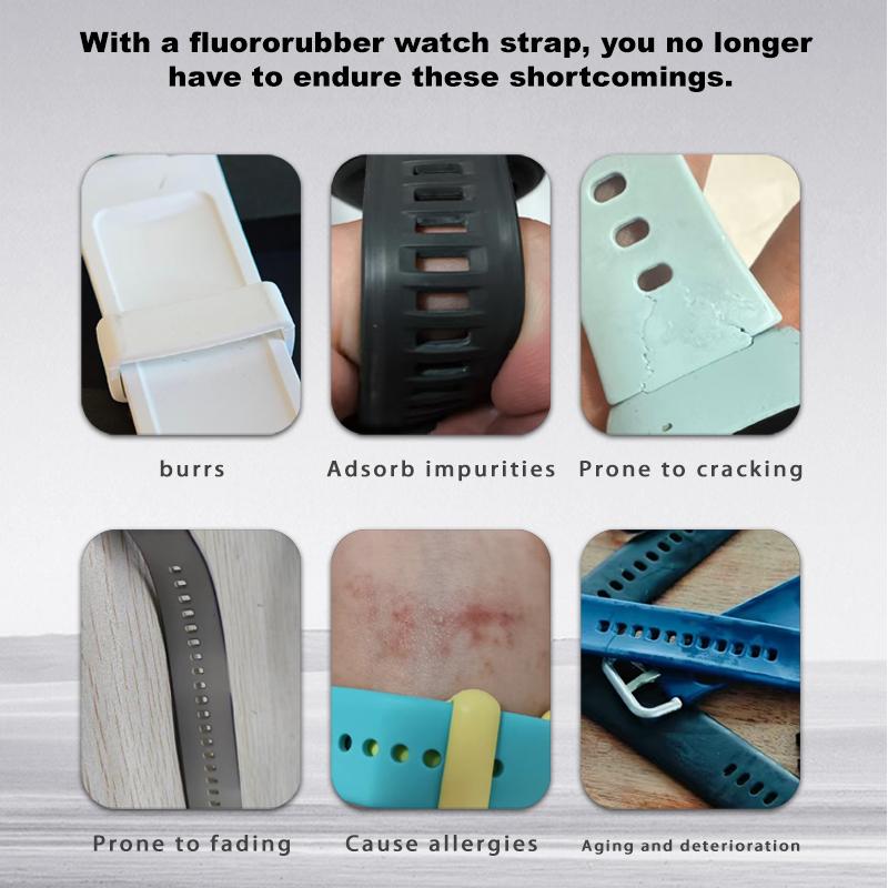 Lightweight Flexible Watch Band FKM Rubber Material Soft Touch Feeling Comfortable Wear All Day Long for Samsung Galaxy Watch