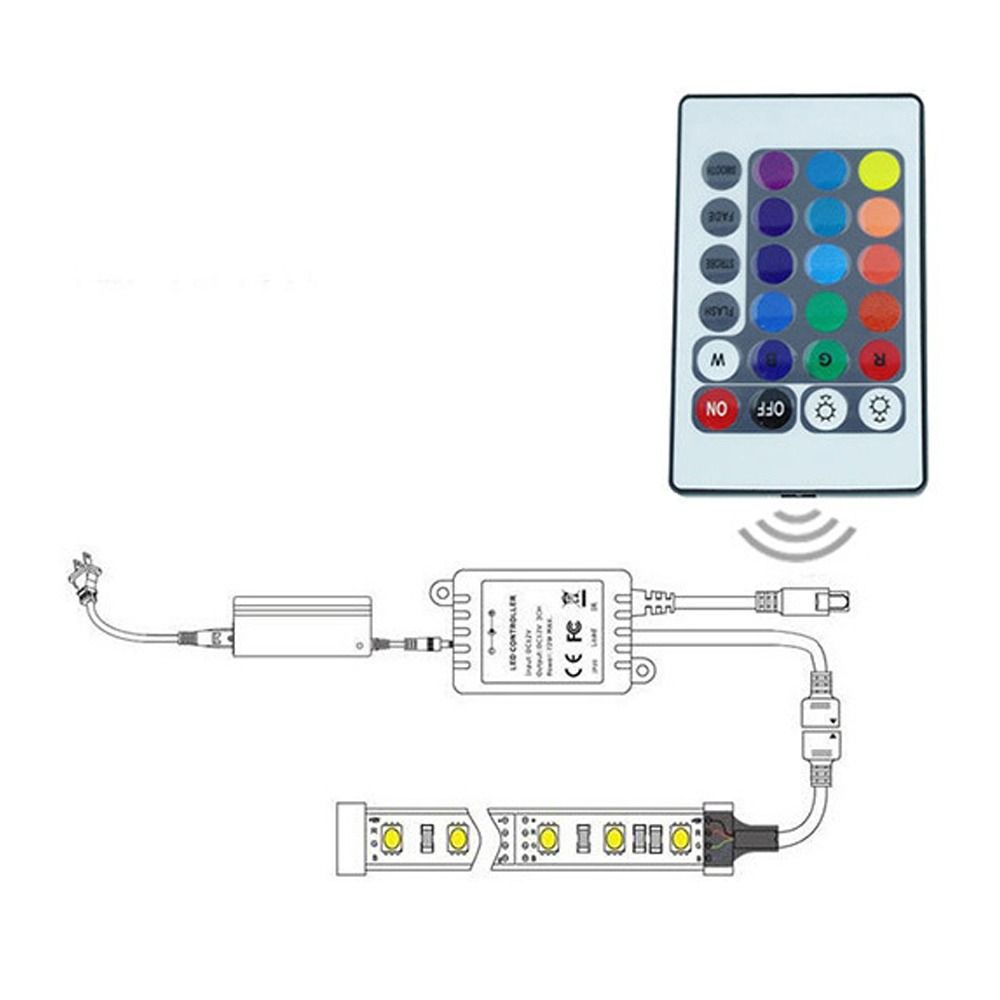 Female Plug to 4Pin Connector LED Light Strip Adaptor RGB Controller  Adaptor Mini RGB Controller
