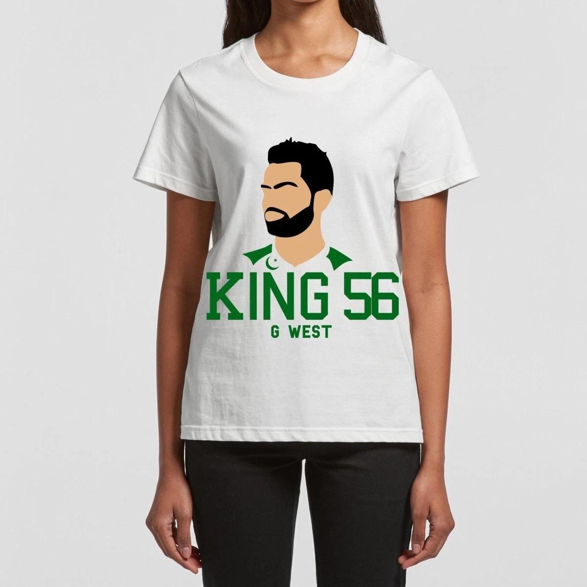 G West Women Pakistan Cricket King 56 White T-Shirt S