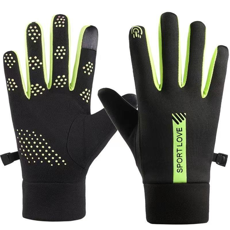 Autumn and Winter Men and Women's Winter Gloves Plus Velvet Warm  Waterproof Cold  Proof Riding Anti Slip  Touch Screen Riding Gloves
