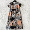 Used Aquascutum Ribbon Belt Short Sleeve Knee Length Floral Dress