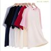 Spring and summer g heavy loose top American retro pure cotton shoulder ramp short sleeve contrasting color couple T-shirt contrasting color design