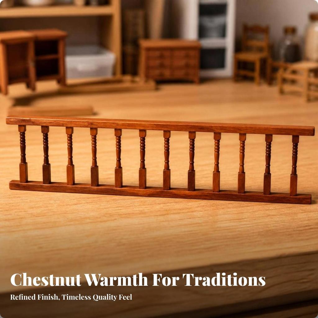 Dollhouse Handrail Natural Wood Staircase Railing Premium