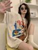 Vintage American Style T Shirt For Women With Cotton Material And Cartoon Print For Summer Casual Wear