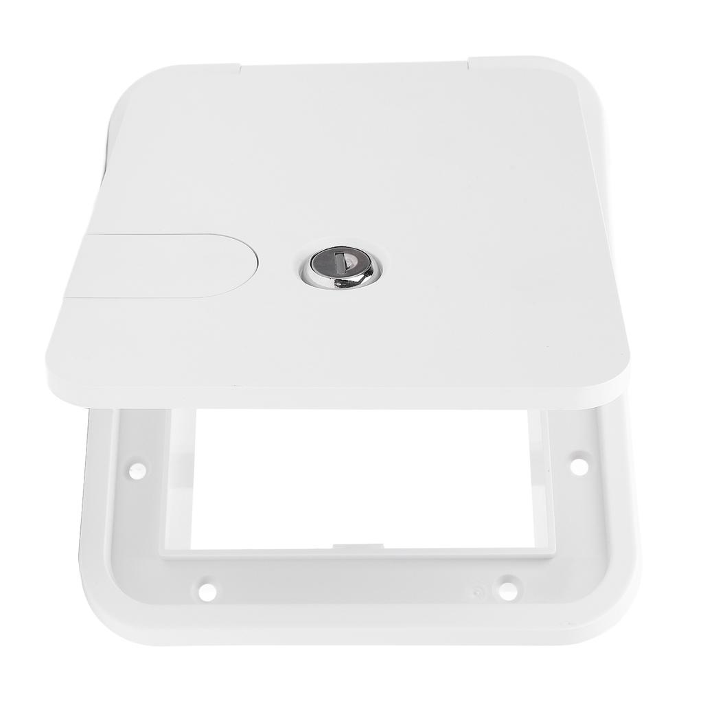 145 X 116mm RV Power Cord Hatch with Stainless Steel Lock and Keys 180 Degree Opening Electrical Access Door for