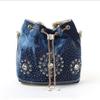 Bags Women'S Bags Bucket Bags One Shoulder Crossbody Woven Bags Rhinestone Chain Bags Denim Bags