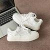 Retro platform white shoes women's spring and summer new round head casual lace-up board shoes women