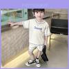 Stylish Summer Boys Two Piece Set Breathable Soft Cotton Short Sleeve Outfit For Kids