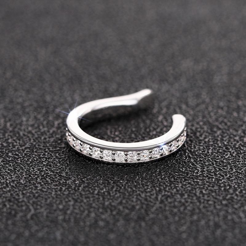 

CAOSHI Minimalist U Shape Clip Earrings for Women Fashion Contracted Style Personalized Party Accessories Cubic Zirconia Jewelry