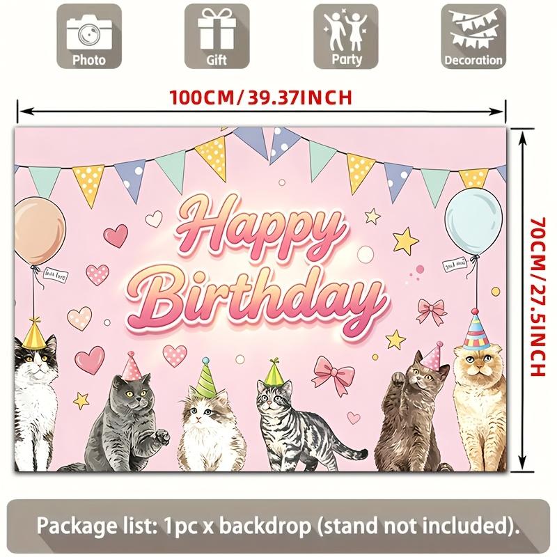 2D plane, 1 piece of polyester background fabric for party cats' birthday celebration, used for decorating the party room