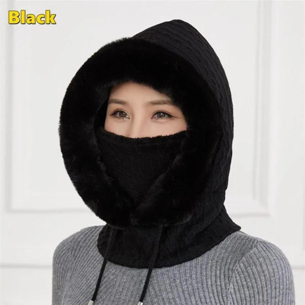 

1PC Winter Women Hat Ear Protection Thick Plush Warm Hat чёрный