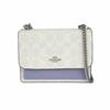 Klare 18 Klassische Monogramm Klappe Brief Logo Leinwand und Leder Mini Umhängetasche Damen Umhängetasche Weiß Lavendel C9946-SVVVJ
