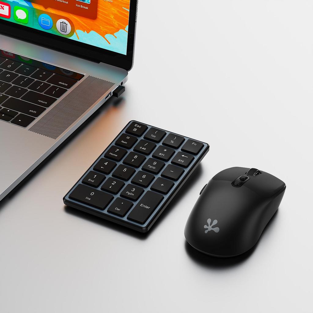 K23 Dual-Mode Wireless Mini Keyboard: Silent, Rechargeable, Bluetooth-Compatible for Computers and Laptops.