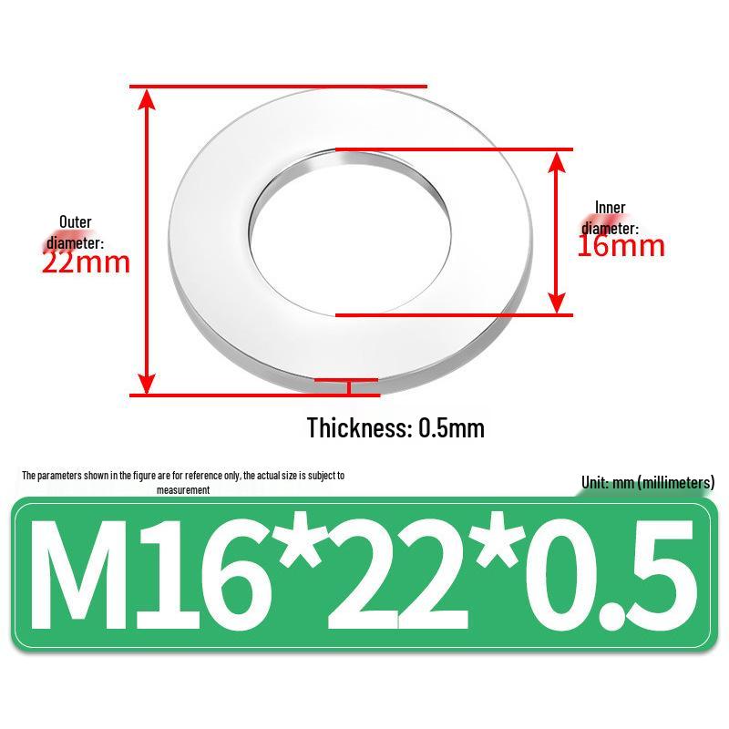 Jin Juntai Thick & Thin Stainless Steel Flat Washer, Round M10-M36