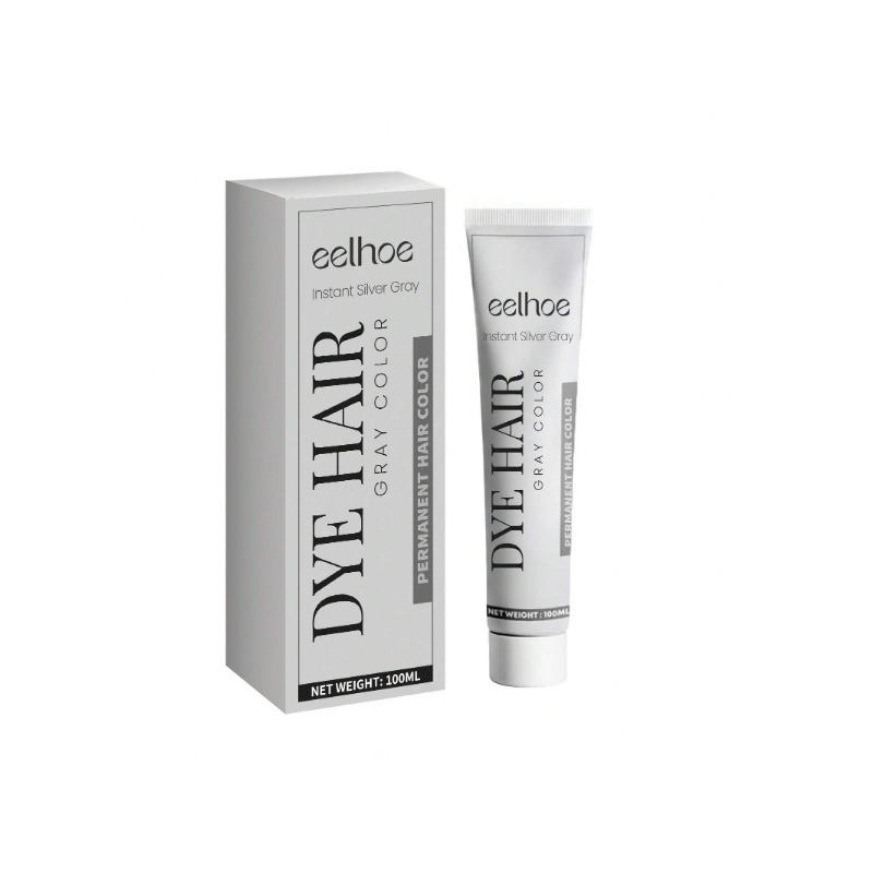 Creme para cabelos grisalhos, cor natural, sem danos aos cabelos, fácil de colorir, fácil de limpar, agente para cabelos úmidos