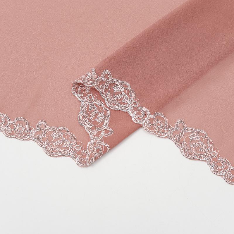 Flower Rose Embroidery Chiffon Hijab Scarf for Woman Muslim Hijabs Fashion Long Shawl Wrap Long Scarf Islam Turban Headscarf