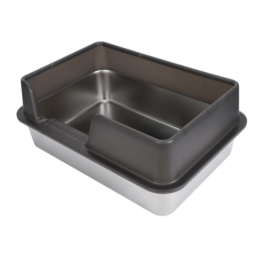 Stainless Steel Litter Box High Sides Anti Splashing Easy To Clean Enclosed Cat Litter Box for