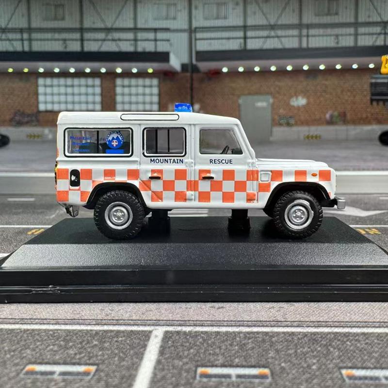 Diecast OXFORD 1:76 Scale Land Rover Mountain Rescue Jeep Off-road Vehicle Alloy Car Model Collectible Toy Gift Souvenir Display ALR1