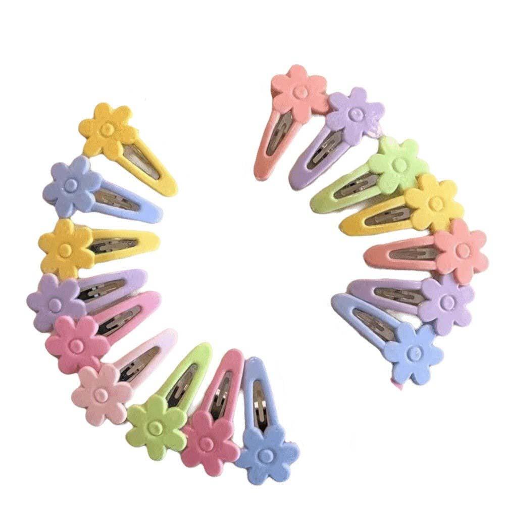 8/16 Pcs/set Flower Multicolor Bownot Hair Clips Plastic Hair Barrettes Bangs Hairpin Women