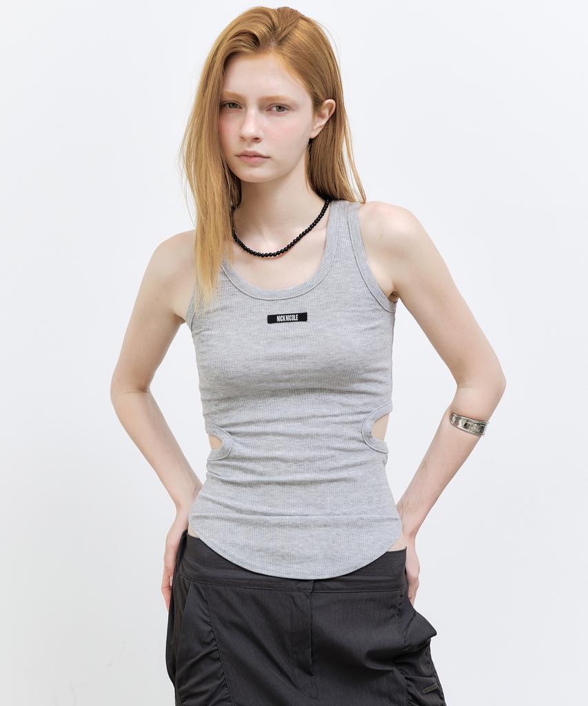 Nigaennikol Opening Sleeveless Top_Gray