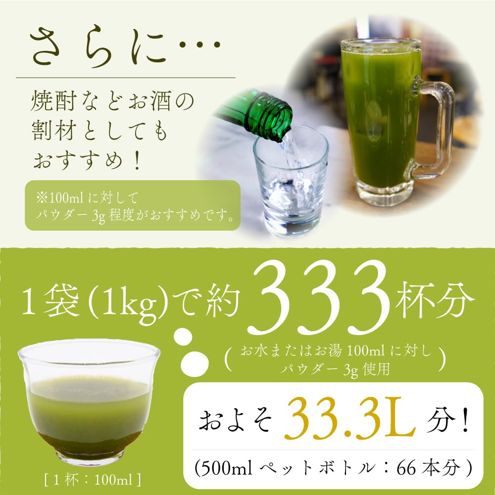 Pawty 1kg Water-Soluble Matcha, [Matcha Powder] [Instant Tea] [Powdered Tea] [For Confectionery] [Commercial Use] [For Baking]
