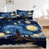 3Pcs Hogwarts Castle Printed Bedding Set, Breathable And Soft, Machine Washable, Christmas Gift, Suitable for Bedroom Decoration, 15188