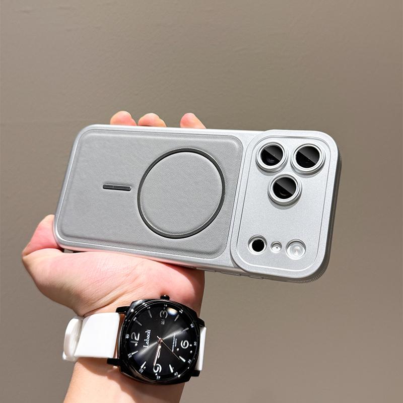 

For Magsafe Wireless Charge Magnetic Leather Case for iPhone 17 16 15 14 13 Pro Max Camera Protection Soft Defender Cover For iPhone 13