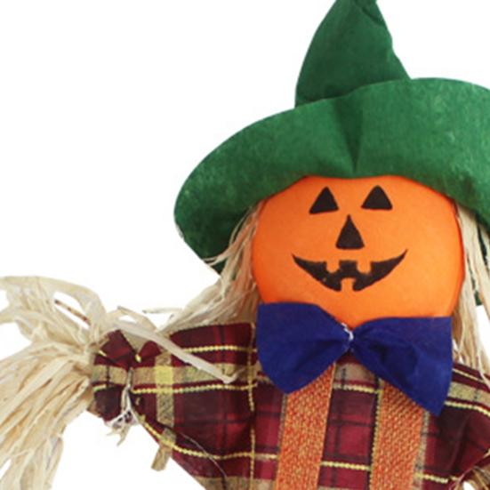 Scarecrow Decor Attractive Colorful with Bucket Halloween Adorable Scarecrow for Garden
