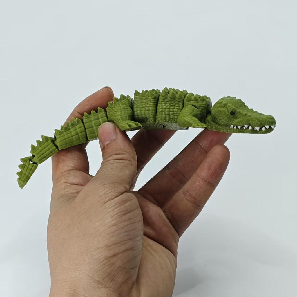 3D Printed Crocodile Toy Simulation Wild Animals Crocodile Crafts Movable Joints Home And Office Desk Ornament Kids Toy Gifts