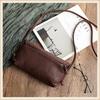 Johnature Ručne vyrábaná dámska taška z retro mäkkej hovädzej kože Jednoduchá jednofarebná taška cez rameno Ladies Small Messenger Bag
