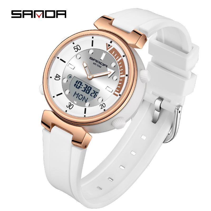 Sanda Youth Luminous Multi-Functional Waterproof Wristwatch