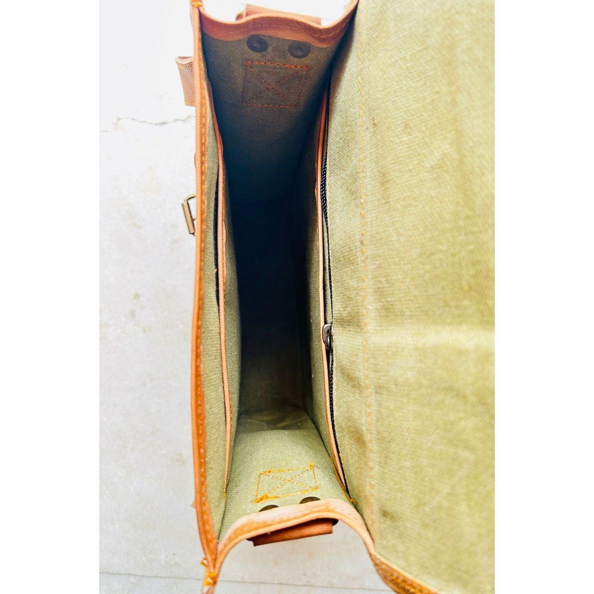 Кожаная сумка-сэтчел с прострочкой для I-pad 9 x 11 x 3 in коричневый — фото 4