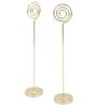 2Pcs Table Number Holder 200mm Round Metal Steady Semicircle Convex Design Electroplating Technology Photo HolderGold