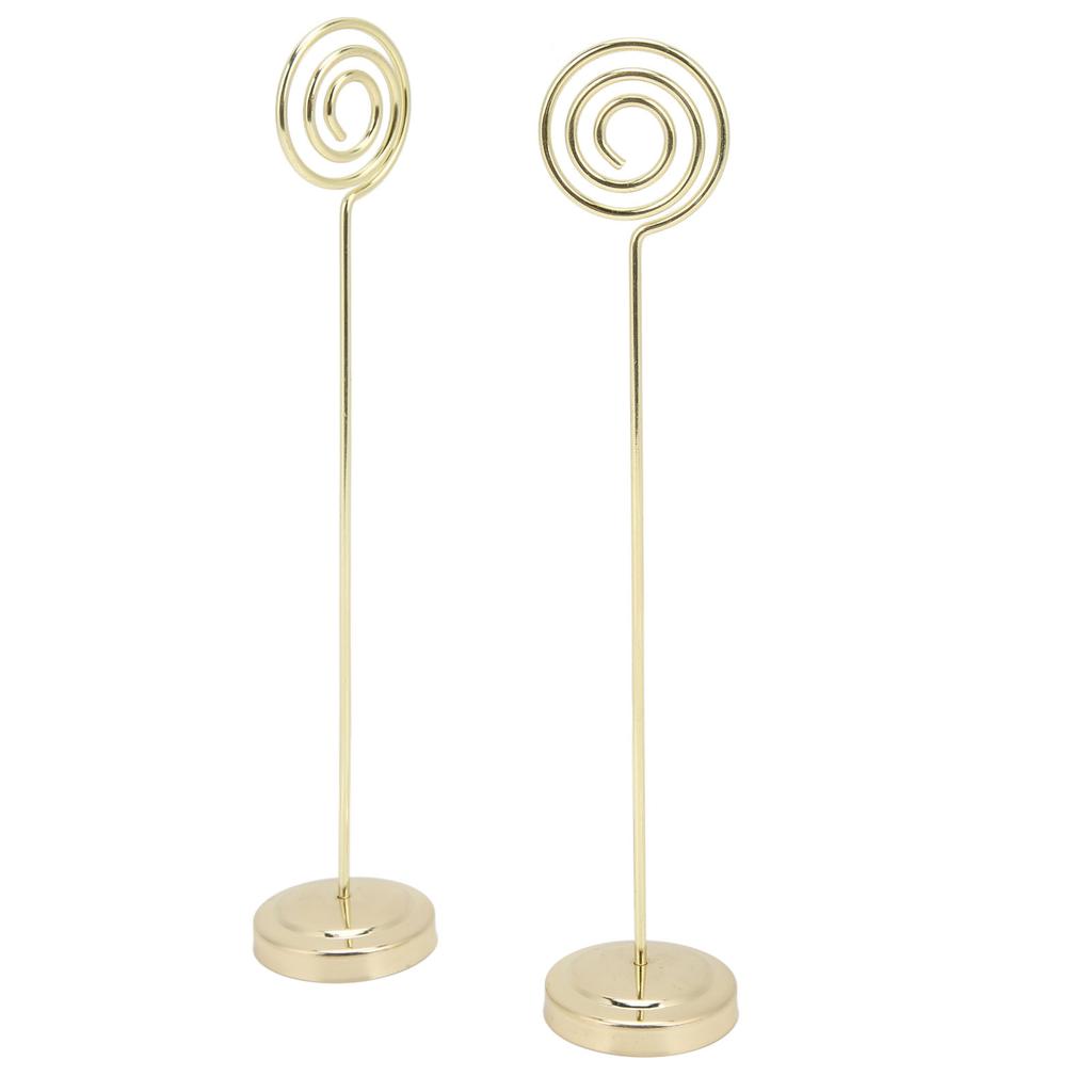 2Pcs Table Number Holder 200mm Round Metal Steady Semicircle Convex Design Electroplating Technology Photo HolderGold